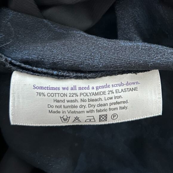 MM. LaFleur Etsuko Sheath Dress Blue Crackle Women's 14 Career Belt Missing - Picture 8 of 8